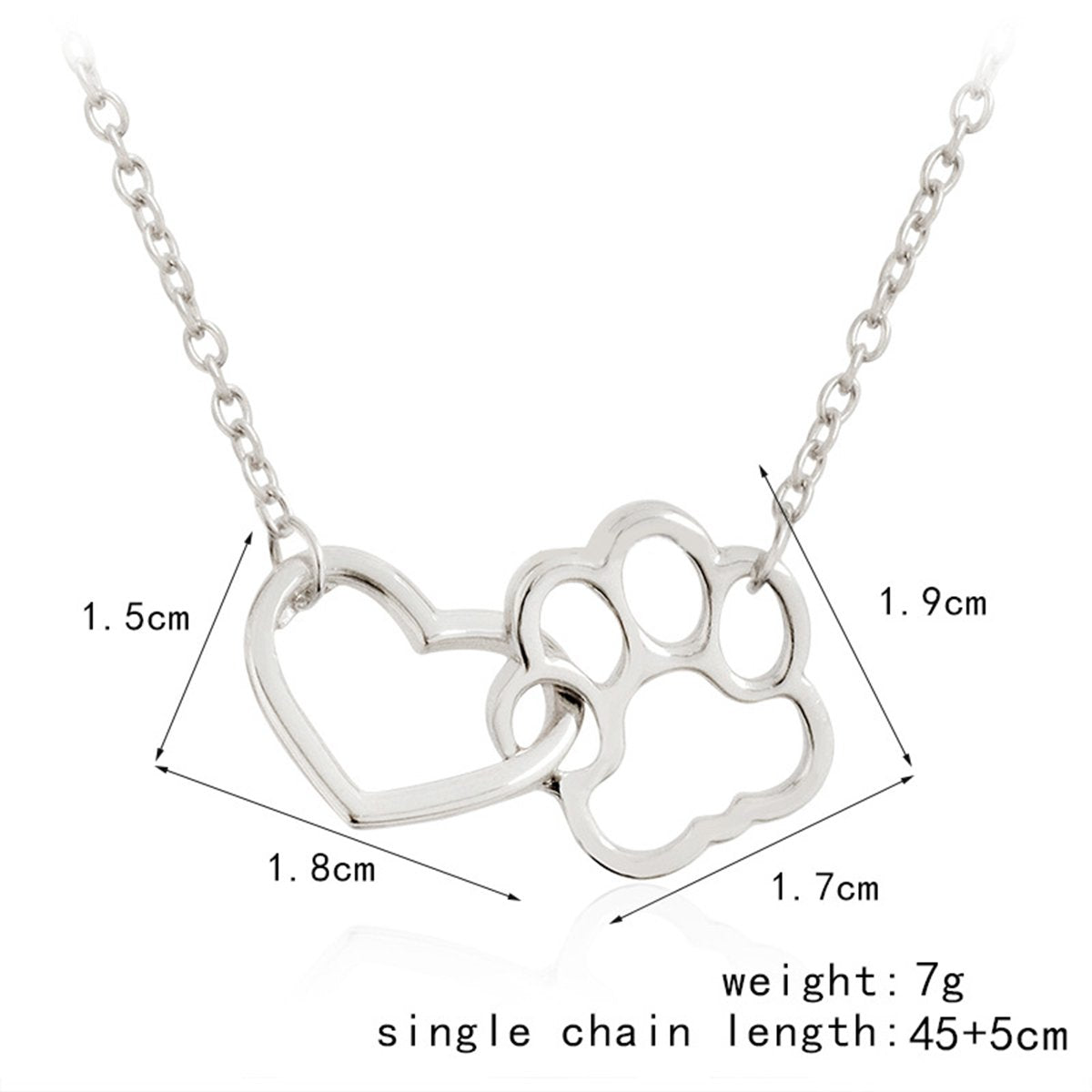 Capture the love and loyalty of your furry friend with our Heart Cat or Dog Footprint Necklace. This beautiful necklace features a heart pendant with a delicate paw print design, reminding you of the unconditional love and companionship of your pet. Show off your love with this unique accessory!