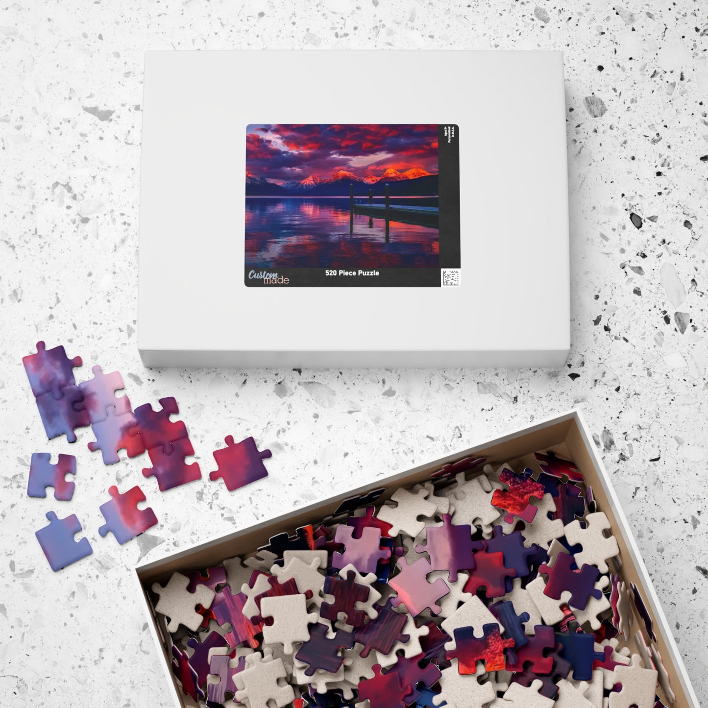Pink Sunset at the Lake Puzzle - 110 to 1014 Pieces