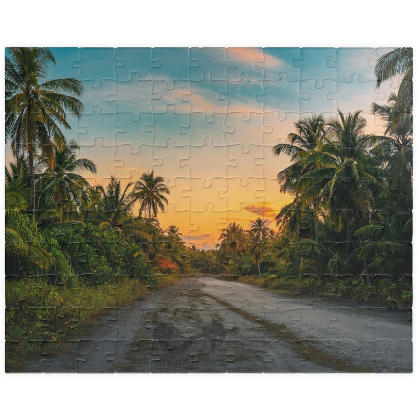 Experience the breathtaking beauty of a tropical landscape at dusk with this stunning puzzle. Featuring 110 to 1014 pieces, this puzzle will challenge your mind while transporting you to a peaceful oasis.