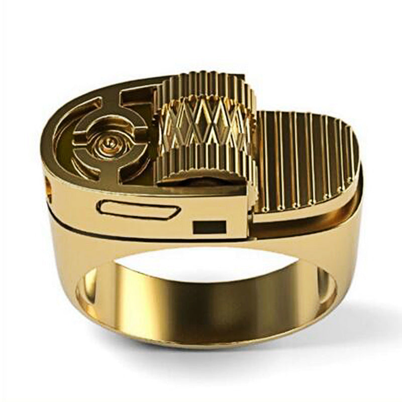 Stay one step ahead of the elements with this stylish European Ring Style Lighter. Make a statement with the perfect accessory for your outdoor adventures. Its sleek design and practicality are a perfect combination of modern style and convenience. Enjoy a camping trip or backyard BBQ with friends knowing you've got it all covered.