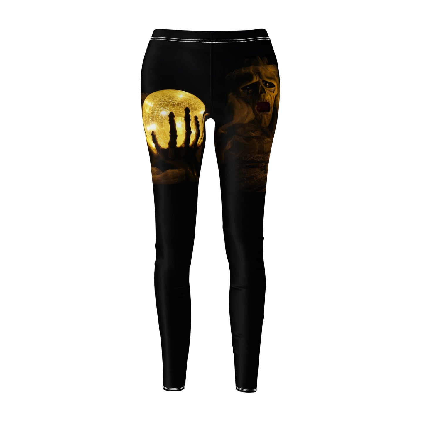 These Halloween Skeleton leggings make a great statement piece for your wardrobe. Made from a lightweight, breathable fabric, they're comfortable and perfect for any outdoor activity or staying in and watching horror movies.