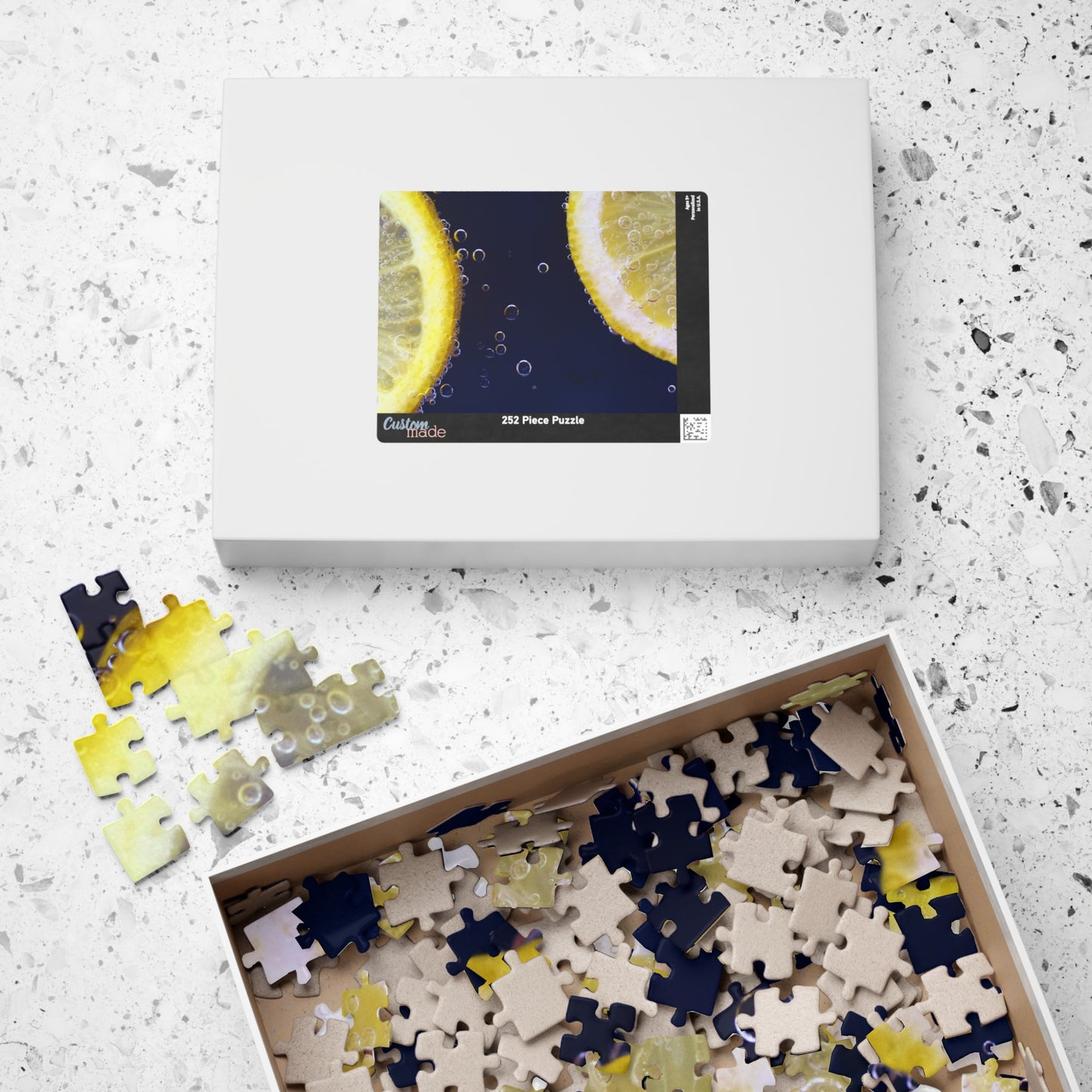 Indulge in a burst of citrus with our Bubbly Lemon Slices Puzzle! With 110 to 1014 pieces, this puzzle will challenge your mind and relax your soul. Perfect for puzzle lovers, the vibrant lemon slices will brighten up any room. Bring home a slice of joy today!