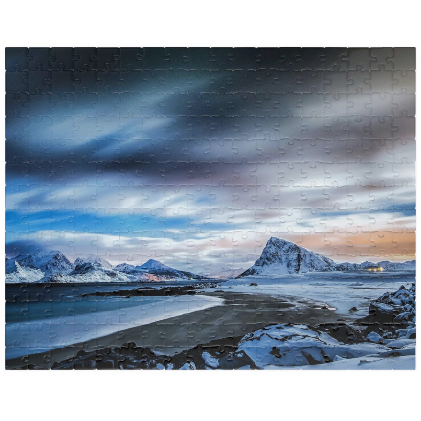 Indulge in the ultimate luxury with our Frozen Mountain Lake Puzzle. With 110 to 1014 pieces, this puzzle features a breathtaking mountain lake scene that will transport you to a serene world of nature. Perfect for challenging your mind and creating a stunning piece of art.