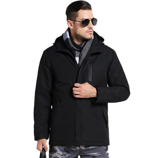 Stay warm and dry in any weather with our Warm Waterproof USB Heated Jacket! Featuring built-in heating technology and a waterproof exterior, this jacket is perfect for the cold and rainy days. Simply plug in any power bank and stay toasty and comfortable wherever you go.