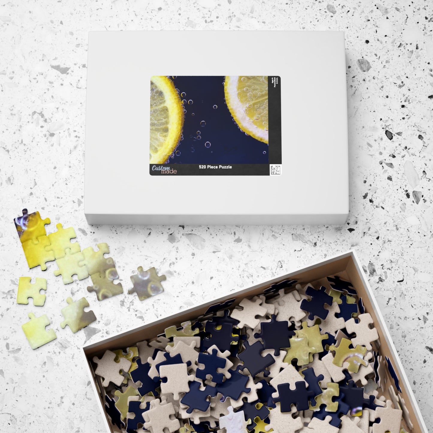Indulge in a burst of citrus with our Bubbly Lemon Slices Puzzle! With 110 to 1014 pieces, this puzzle will challenge your mind and relax your soul. Perfect for puzzle lovers, the vibrant lemon slices will brighten up any room. Bring home a slice of joy today!
