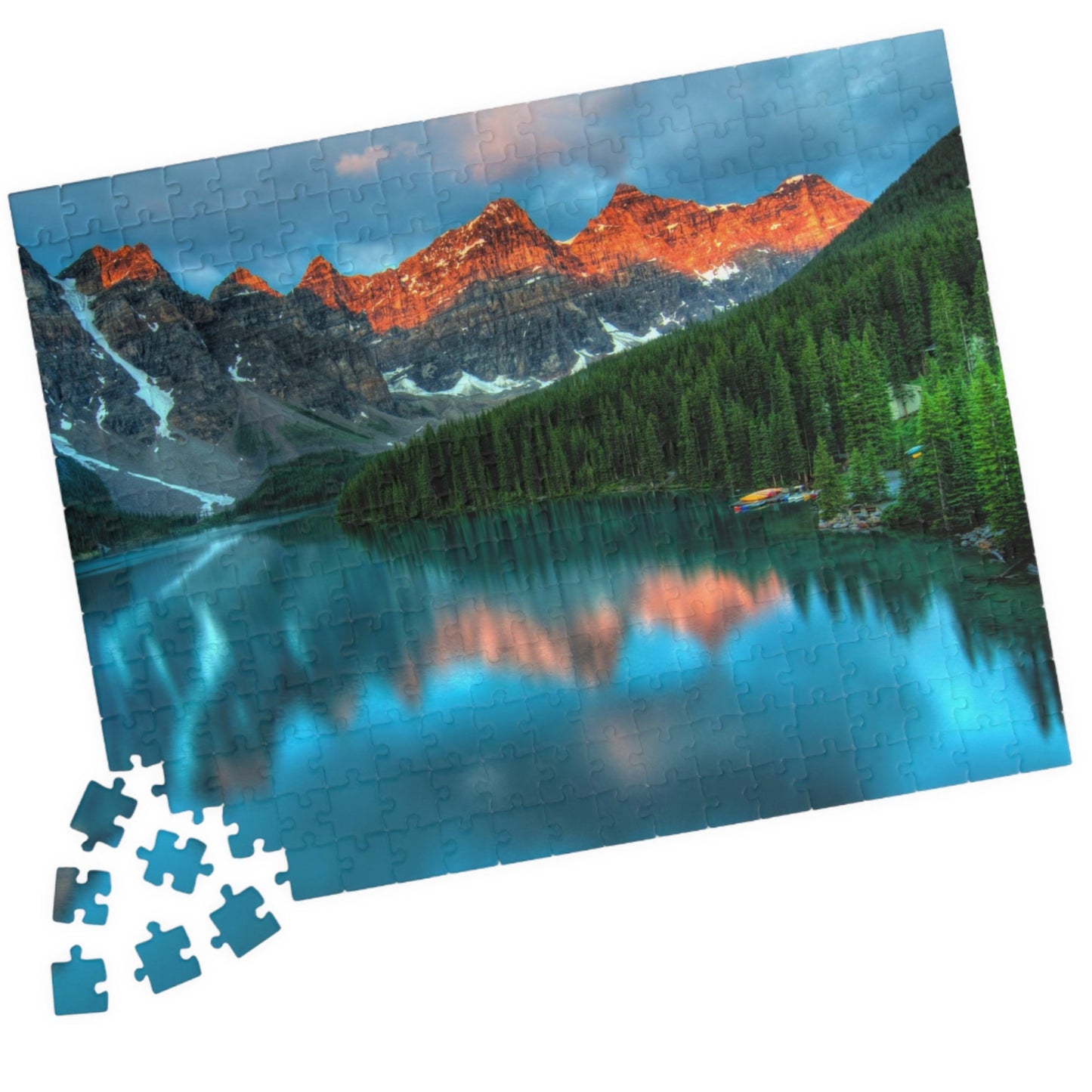 Discover the breathtaking beauty of nature with our Majestic Mountain Reflection Lake Puzzle. Create a stunning masterpiece with 110 to 1014 pieces, capturing the majestic mountains and peaceful reflection of the lake. A perfect blend of art and entertainment, this puzzle is sure to provide hours of relaxation and satisfaction.