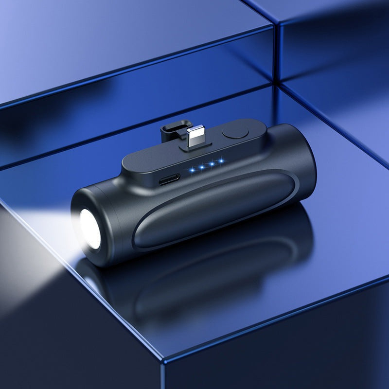 Stay charged and illuminated on-the-go with our 5000mAh LED Flashlight Power Bank. With a powerful 5000mAh battery, you can charge your devices anytime, anywhere. The built-in LED flashlight provides extra light in emergency situations. An essential companion for your outdoor adventures.