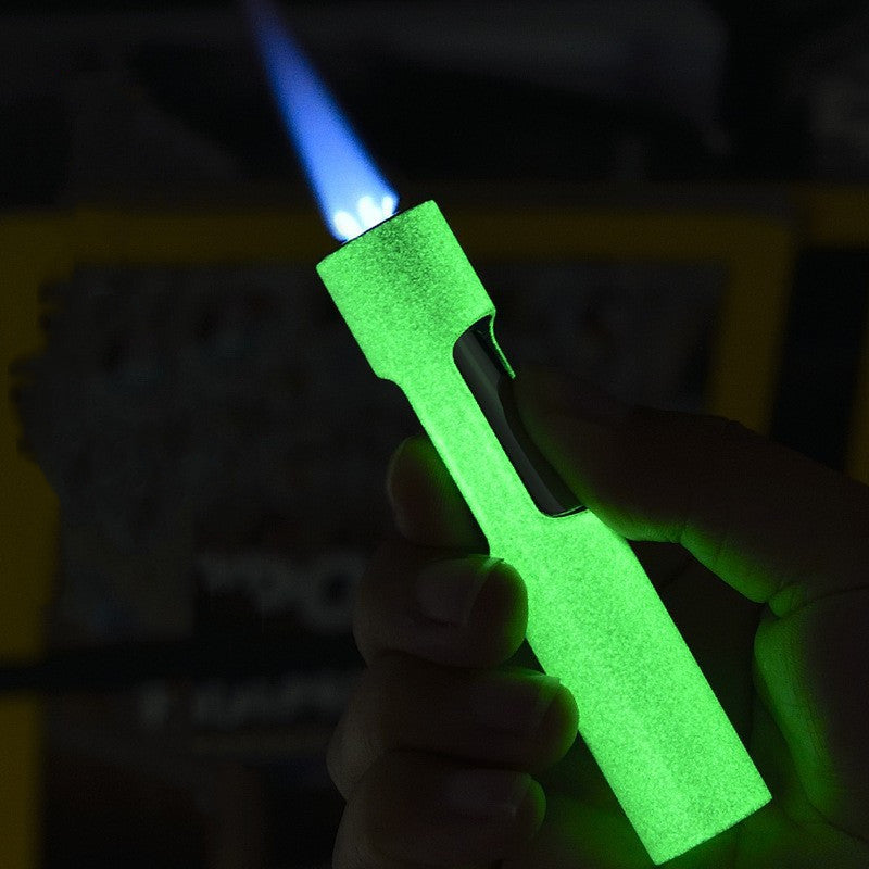 Light up any situation with this Luminous Cylindrical Blue Flame Lighter! With its distinctive blue flame and sleek design, it's sure to be both an attractive and functional addition to your life.