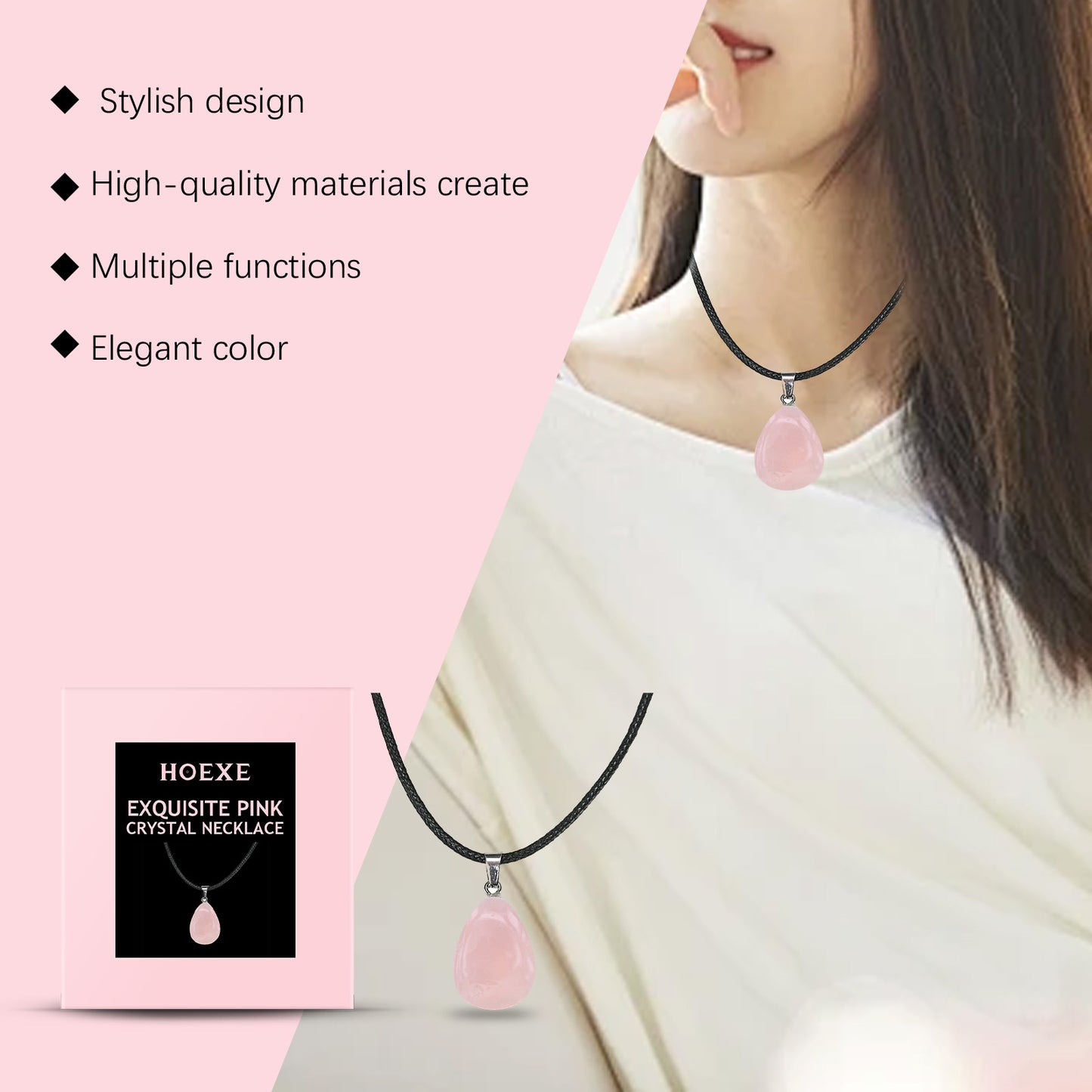 Exquisite Powerful Pink Crystal Necklace