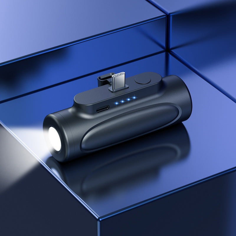 Stay charged and illuminated on-the-go with our 5000mAh LED Flashlight Power Bank. With a powerful 5000mAh battery, you can charge your devices anytime, anywhere. The built-in LED flashlight provides extra light in emergency situations. An essential companion for your outdoor adventures.