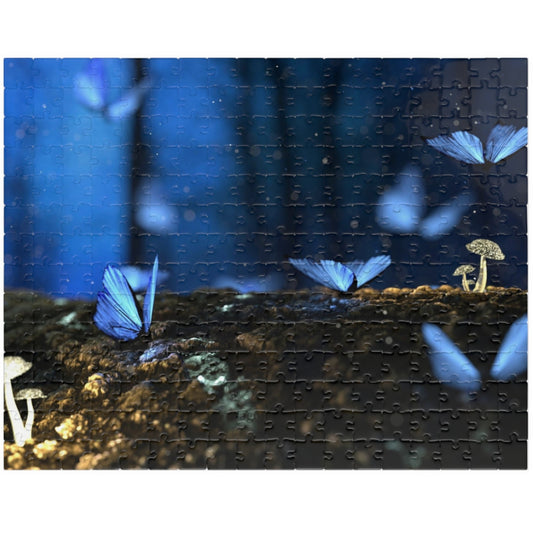 Indulge in the magical world of nature with our Glowing Mushrooms Blue Butterflies Puzzle. Designed with intricate details of glowing mushrooms and blue butterflies, this puzzle will transport you to a whimsical wonderland. Choose from 110 to 1014 pieces for a challenging yet relaxing experience. Perfect for any puzzle enthusiast looking for a touch of luxury in their leisure time.