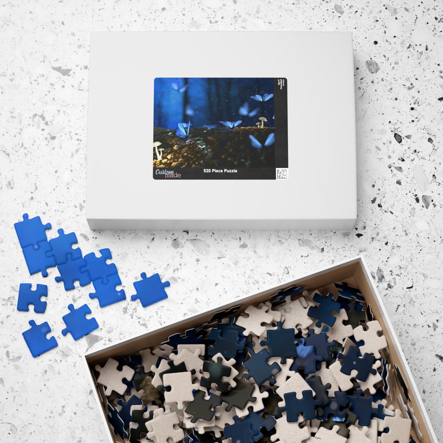 Indulge in the magical world of nature with our Glowing Mushrooms Blue Butterflies Puzzle. Designed with intricate details of glowing mushrooms and blue butterflies, this puzzle will transport you to a whimsical wonderland. Choose from 110 to 1014 pieces for a challenging yet relaxing experience. Perfect for any puzzle enthusiast looking for a touch of luxury in their leisure time.