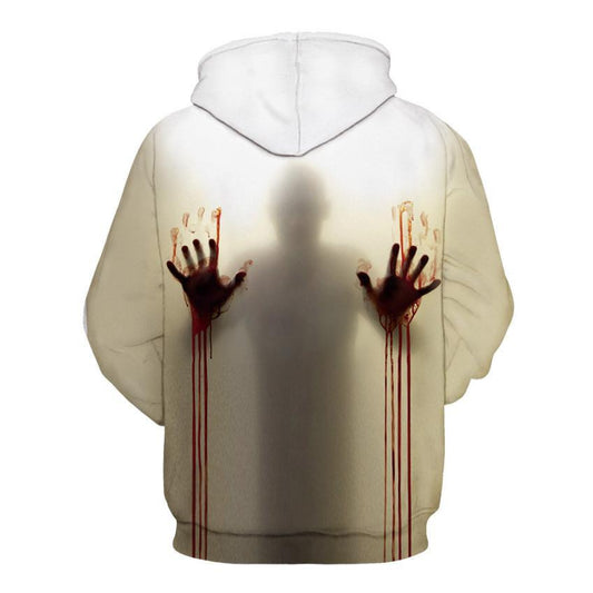 Get into the Halloween spirit with the Bloody Hands Long Sleeve Hoodie. Featuring a striking design that mimics blood-splattered hands, this hoodie adds a spooky edge to your seasonal wardrobe.