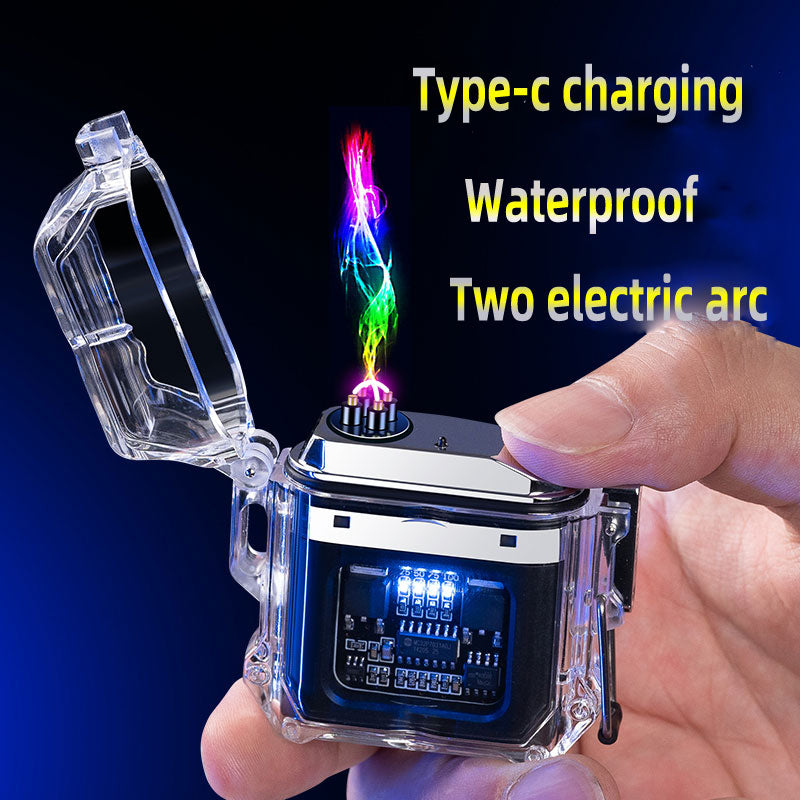 The USB Windproof Double Arc Electric Lighter is an essential emergency companion. Crafted with a durable, windproof design, this lighter allows for reliable use in any weather, ensuring your safety in any situation. Refillable and USB powered, this reliable lighter is perfect for any emergency.