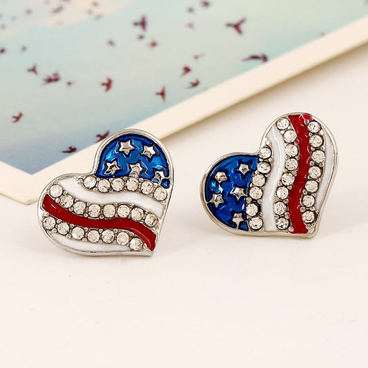American Independence Day Flag Stud Earrings