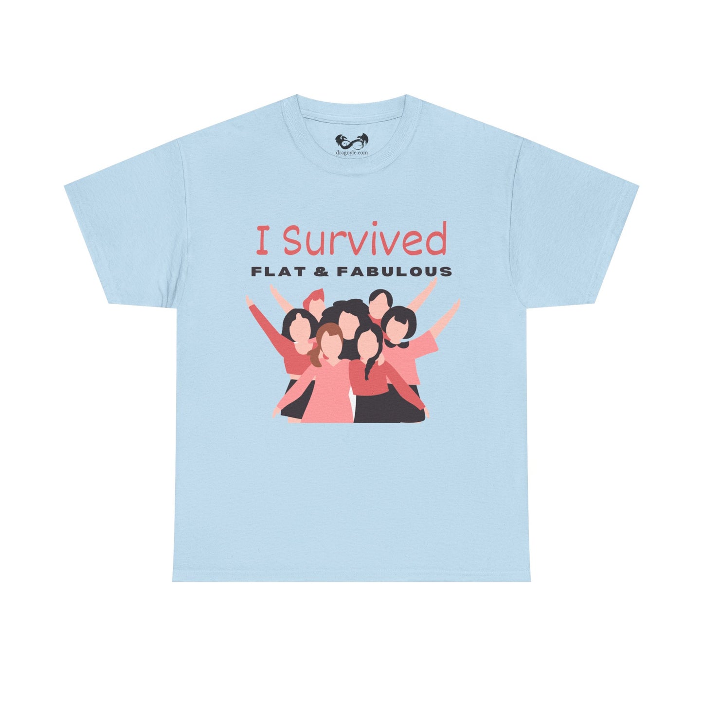 Be proud of your mastectomy journey with our "I Survived Flat & Fabulous" tee. Made with heavy cotton, it's comfortable and durable for everyday wear. Show off your strength and celebrate your unique body. Choose confidence and comfort, with our original designed tee.
