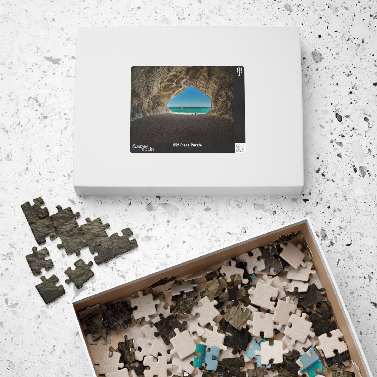 Unleash your inner adventurer with our Cave At The Beach puzzle! This quirky puzzle features 110 to 1014 pieces that will challenge and entertain you for hours. Escape to the beach and get lost in the beautiful and mysterious cave depicted in this puzzle.