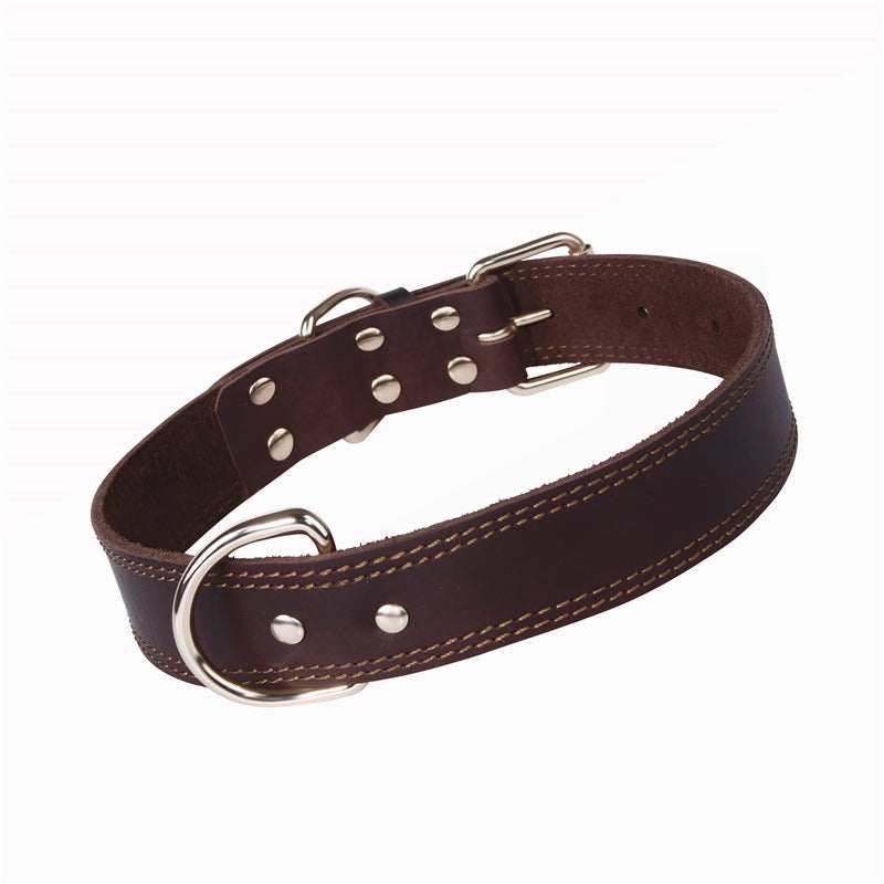Ensure your pup looks stylish and stays safe with this quality Leather & Copper Dog Collar. Strong, durable and designed to last, it's perfect for adventures with your four-legged friend.