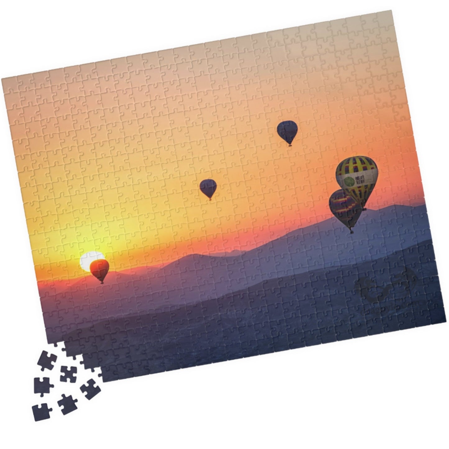 Embark on a journey through the sky with our Hot Air Balloons at Sunset Puzzle. With 110 to 1014 pieces, this puzzle will challenge your mind and soothe your soul. Take in the stunning artistry of the colorful hot air balloons against the dramatic sunset backdrop.