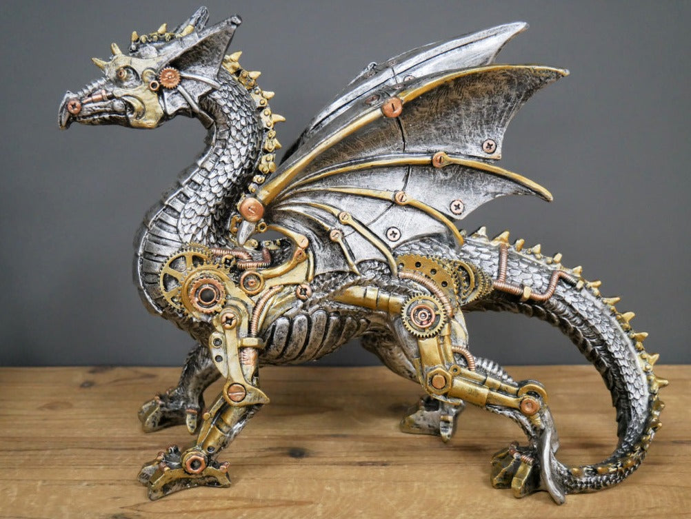Transform your home into a whimsical steam punk paradise with these Mechanical Steam Punk Resin Statues. These statues will add a touch of industrial charm to any room, making them perfect for any steam punk enthusiast.