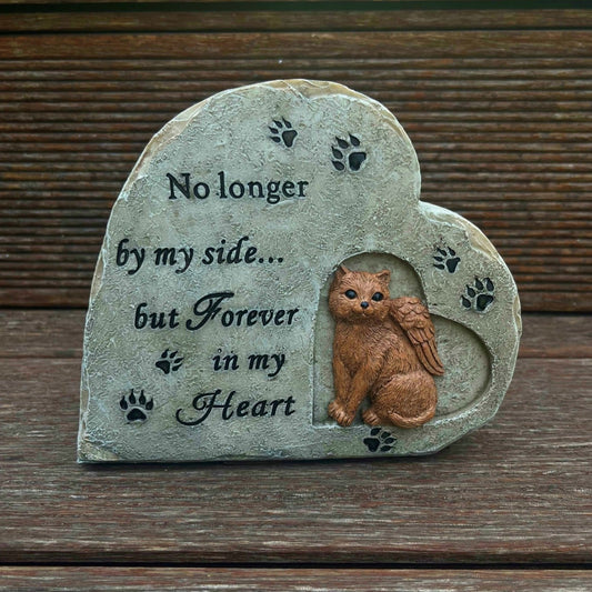 Celebrate the love you shared and the sweet memory of your feline companion with our heart-shaped resin cat monument. Crafted with care, this beautiful tribute serves as a timeless reminder of the bond you shared. Honor your beloved pet with a lasting memorial.