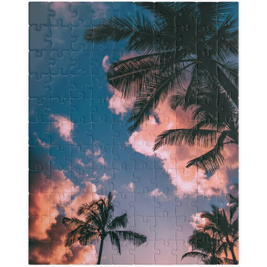 Indulge in the ultimate luxury puzzle experience with our Pink Clouds Palm Trees Puzzle. With 110 to 1014 pieces, this puzzle features a dreamy pink sky and lush palm trees, transporting you to a world of relaxation. Perfect for both puzzle enthusiasts and art lovers, this puzzle is a must-have for your collection.