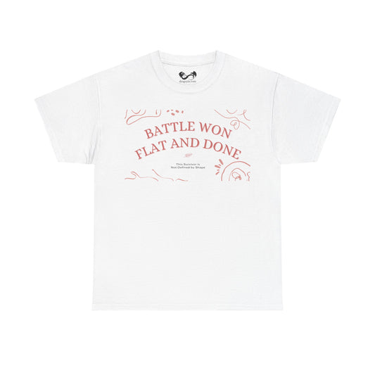 The Battle Won, Flat and Done Heavy Cotton Tee is the ultimate combination of style and comfort. Made with high-quality heavy cotton, this tee is durable and soft to the touch. Perfect for everyday wear or a night out, you'll always feel confident and ready to take on the day in this stylish tee.