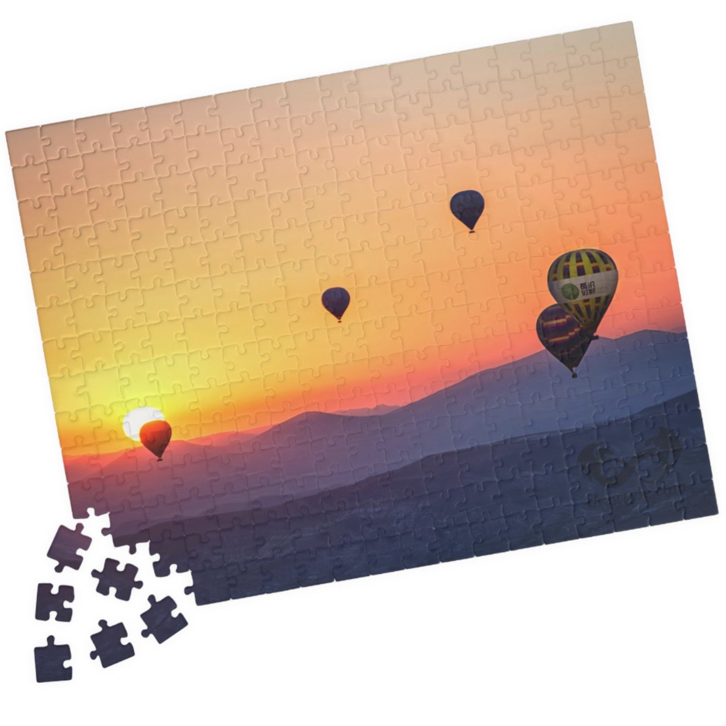 Embark on a journey through the sky with our Hot Air Balloons at Sunset Puzzle. With 110 to 1014 pieces, this puzzle will challenge your mind and soothe your soul. Take in the stunning artistry of the colorful hot air balloons against the dramatic sunset backdrop.