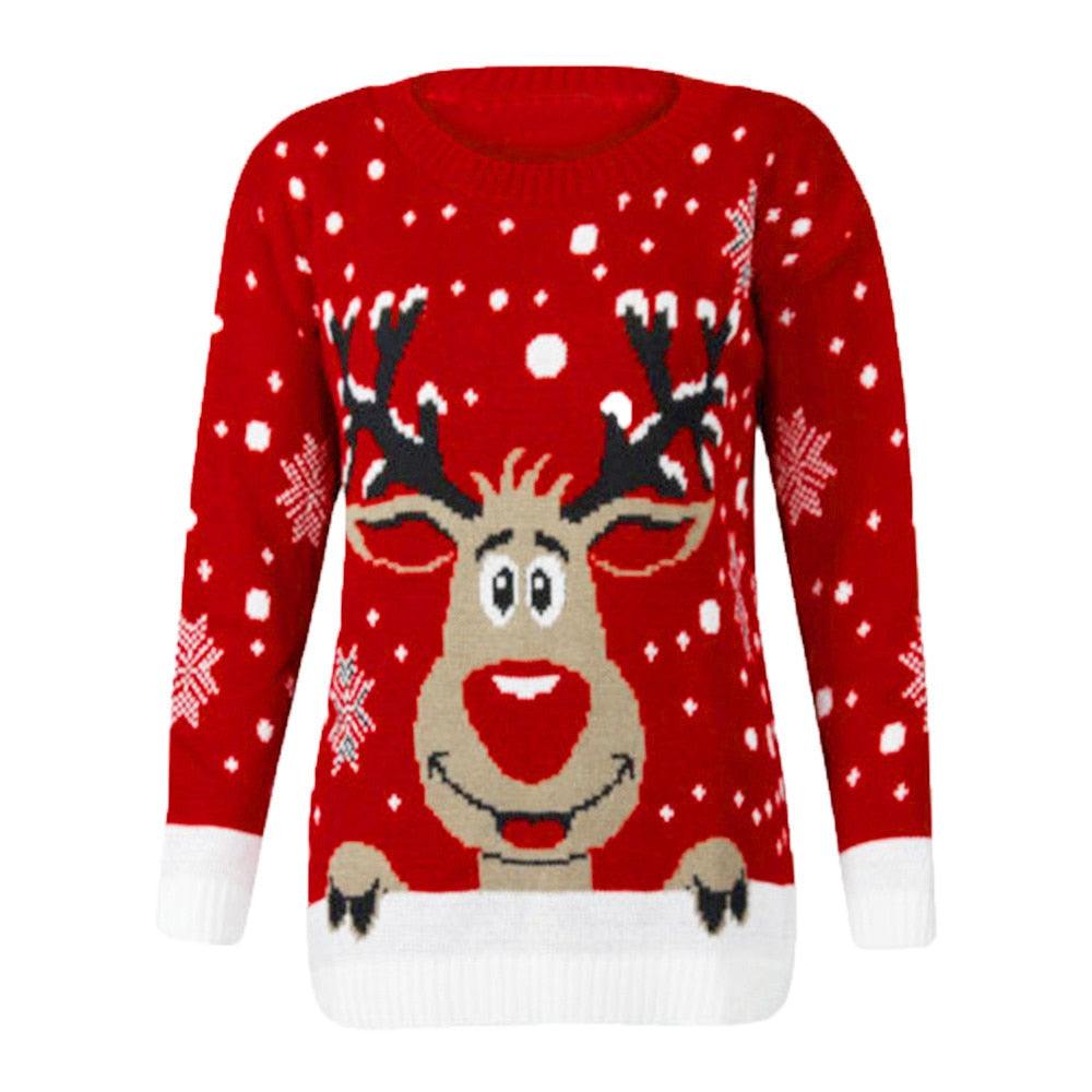 Brighten up the holiday season with the Christmas Reindeer Printed O-Neck Sweater! This festive sweater has been crafted with a cozy cotton blend fabric, featuring a beautiful reindeer print that will make you feel the joy of Christmas. Make this season one to remember with the perfect sweater!