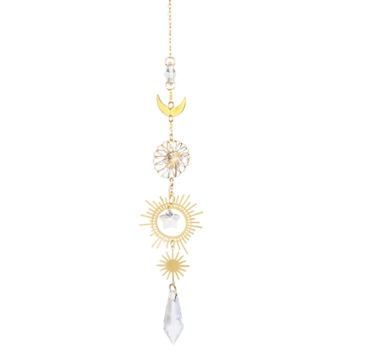 Add a touch of positivity and joy to your home with our Golden Crystal Mood Enhancing Sun Catchers. These stunning sun catchers are designed to enhance your mood and uplift your spirit, making them the perfect addition to any room. Let the golden crystals refract light and positive vibes into your space.