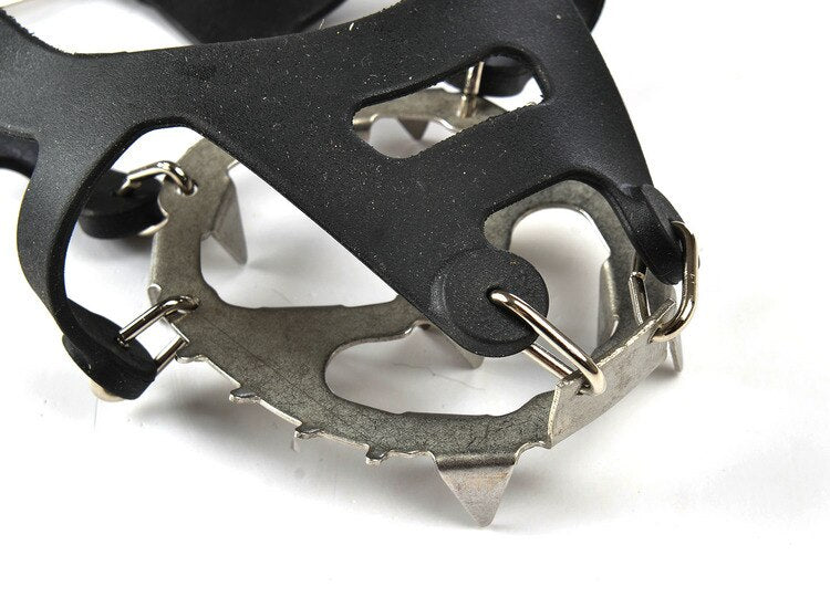 Elevate your ice climbing game with our 1 Pair 18 Teeth Non-Slip Ice Climbing Crampons. Made for M/L shoe sizes, these crampons provide superior traction and stability on icy terrain. Don't let slippery surfaces slow you down - conquer them with ease and confidence.