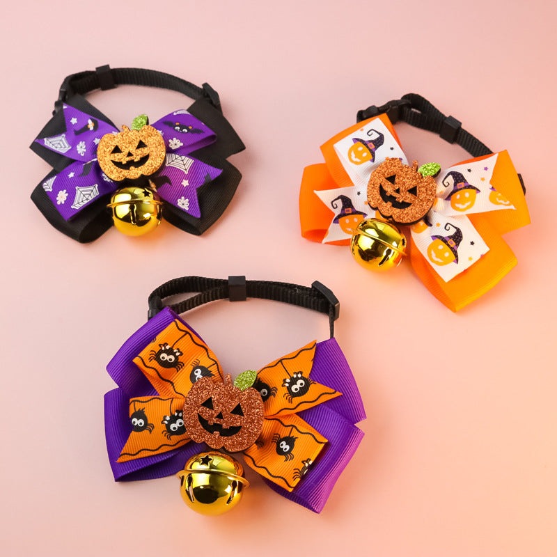 Brighten up your pup's holiday and dress them in this playful Pumpkin Bell Bow Tie. Adorning their neck with this delightful accessory, your pup will be the most stylish pup on the block this Halloween!