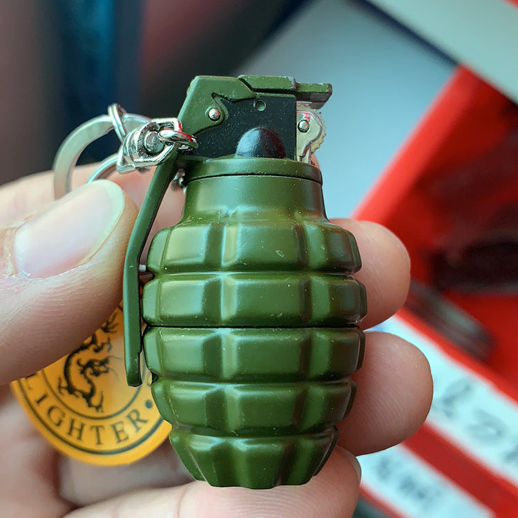 This unique Metal Grenade Grinding Wheel Open Flame Lighter is perfect for cigar aficionados and casual smokers alike. With a durable metal housing and an adjustable open flame, it's designed to provide a long-lasting, dependable light in any situation.