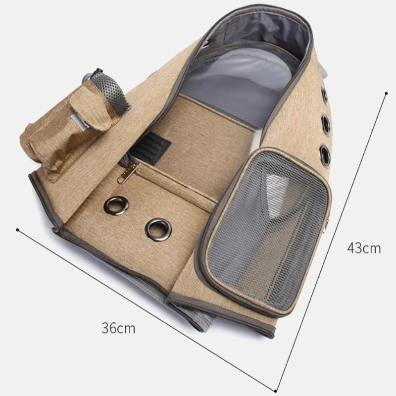 Make your pet's space travel journey a breeze with this innovative, transparent and breathable pet carrier. Perfect for keeping your furry friend safe and secure during takeoff, landing, and every tour along the way! Enjoy a hassle-free journey with your four-legged friend.