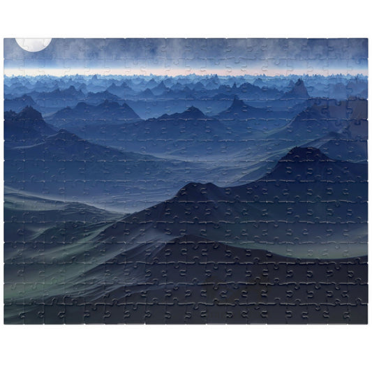 Experience the beauty of the night sky with our Blue Moon Landscape Puzzle. With 110 to 1014 pieces, this puzzle will challenge and delight any puzzle enthusiast. Piece together a stunning landscape with a breathtaking blue moon as the centerpiece.
