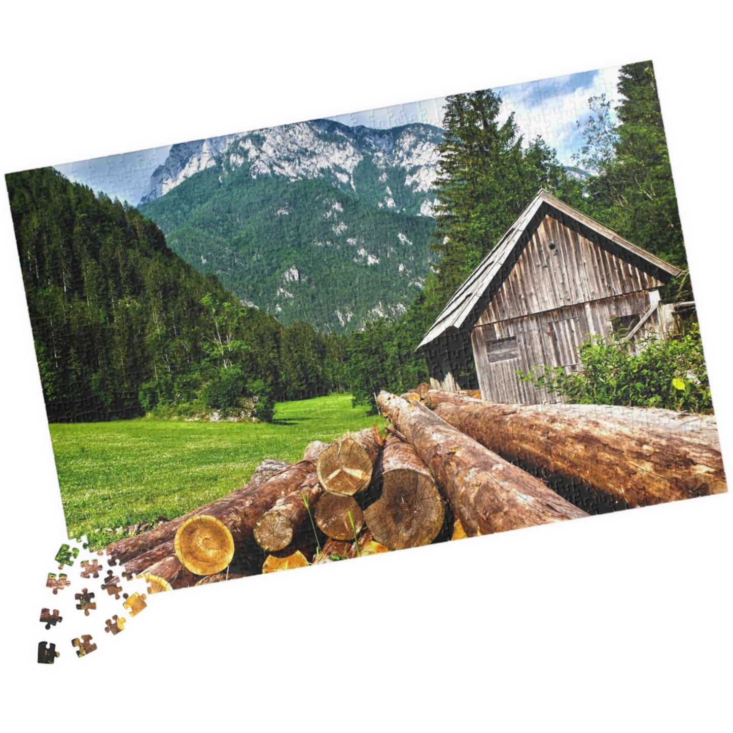 Experience the joys of the great outdoors with our Wood Cabin Mountains Puzzle. With 110-1014 pieces, this puzzle features a cozy wood cabin set against a stunning mountain backdrop. Made from high-quality materials, this puzzle is a perfect addition to any puzzle enthusiast's collection.