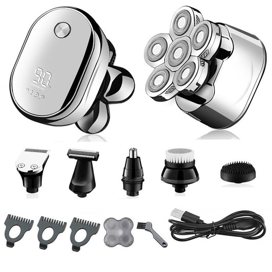 This electric shaver features efficient cutting technology designed for clean, comfortable results across different hair lengths and facial contours. Ideal for men seeking a streamlined grooming routine, this all-in-one solution eliminates the need for separate tools while maintaining salon-quality performance at home.