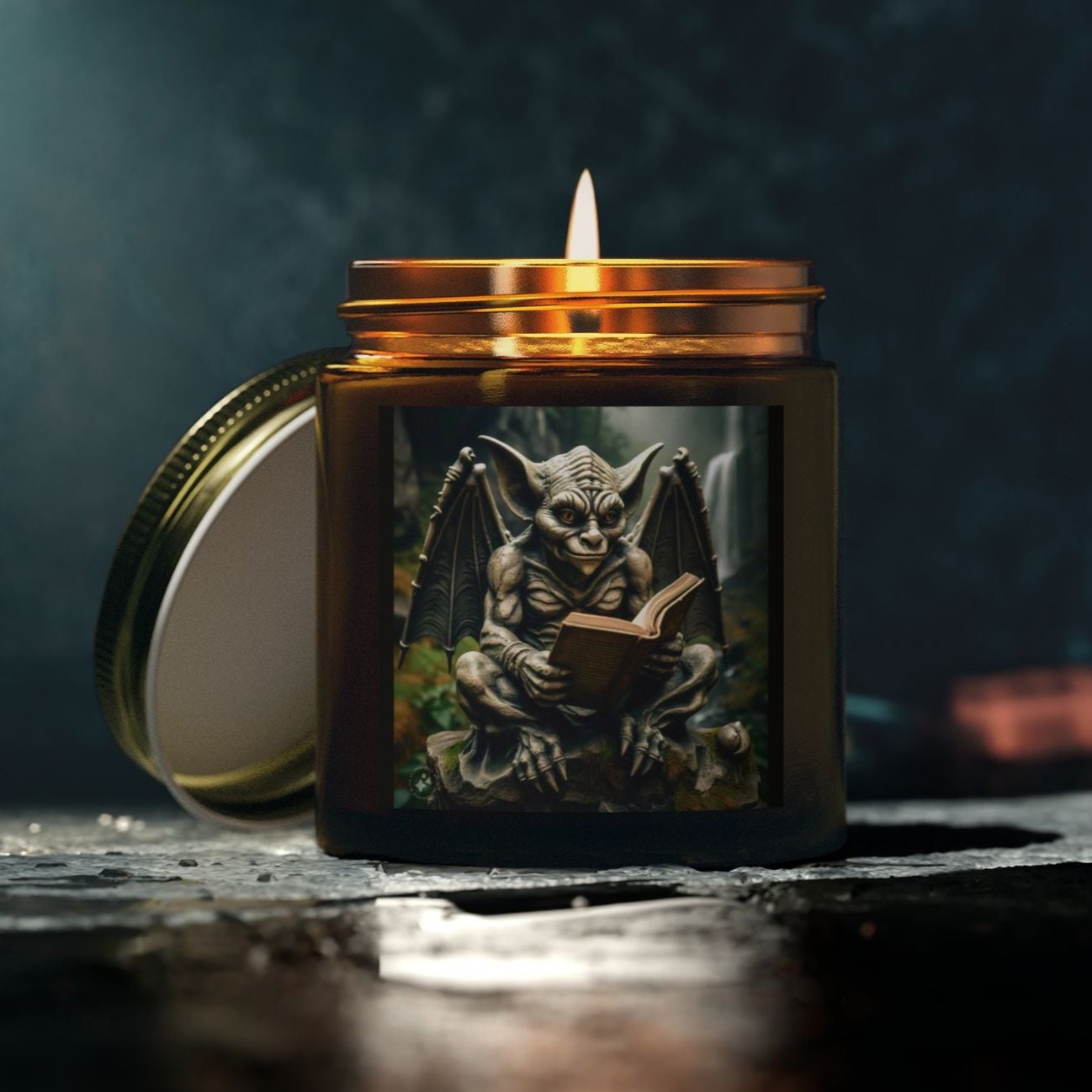 Transform your reading space into a cozy oasis with our Reading Gargoyle Scented Candles. Available in 4oz and 9oz, each candle features a unique scent that will enhance your reading experience and create a relaxing atmosphere.