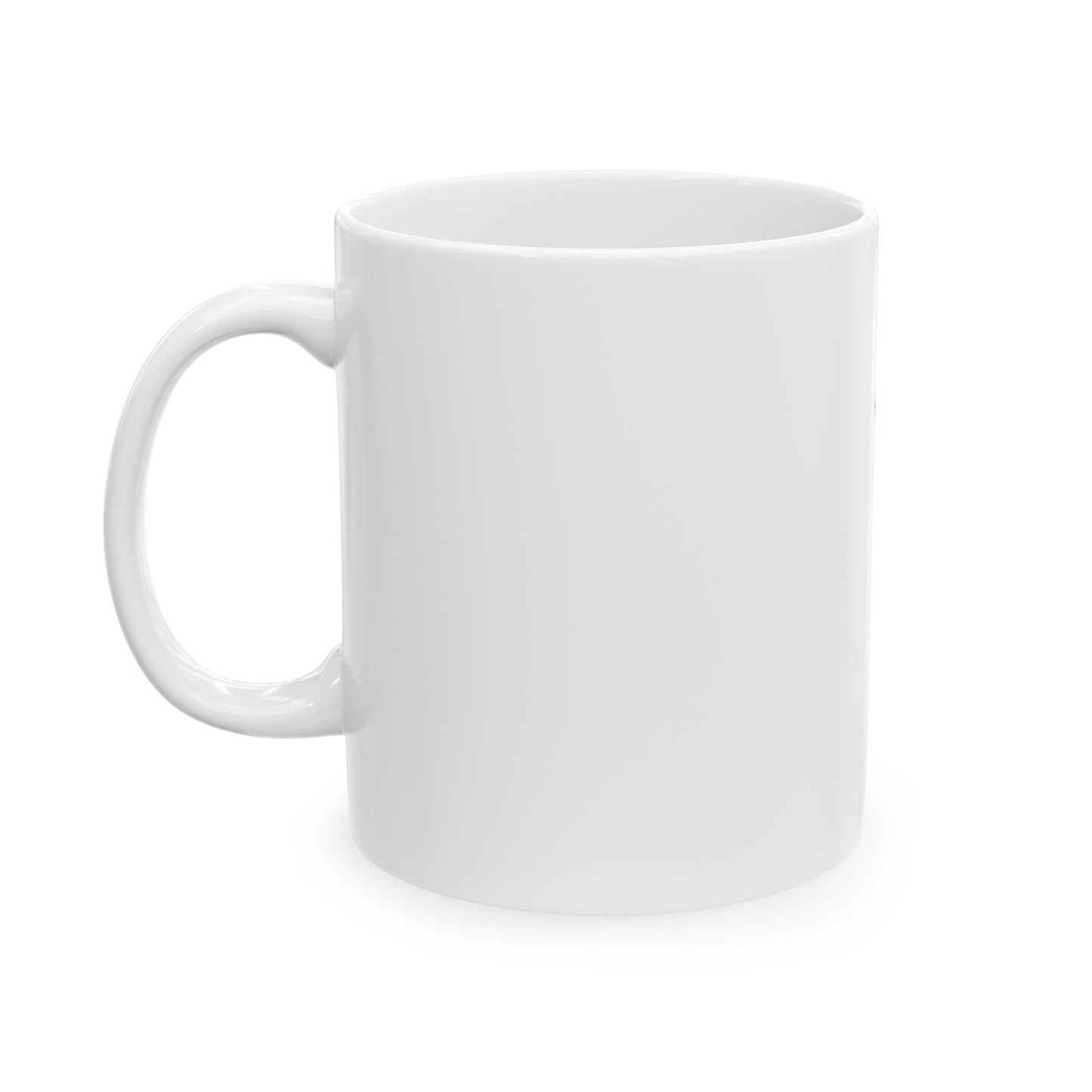 White ceramic mug on a white background