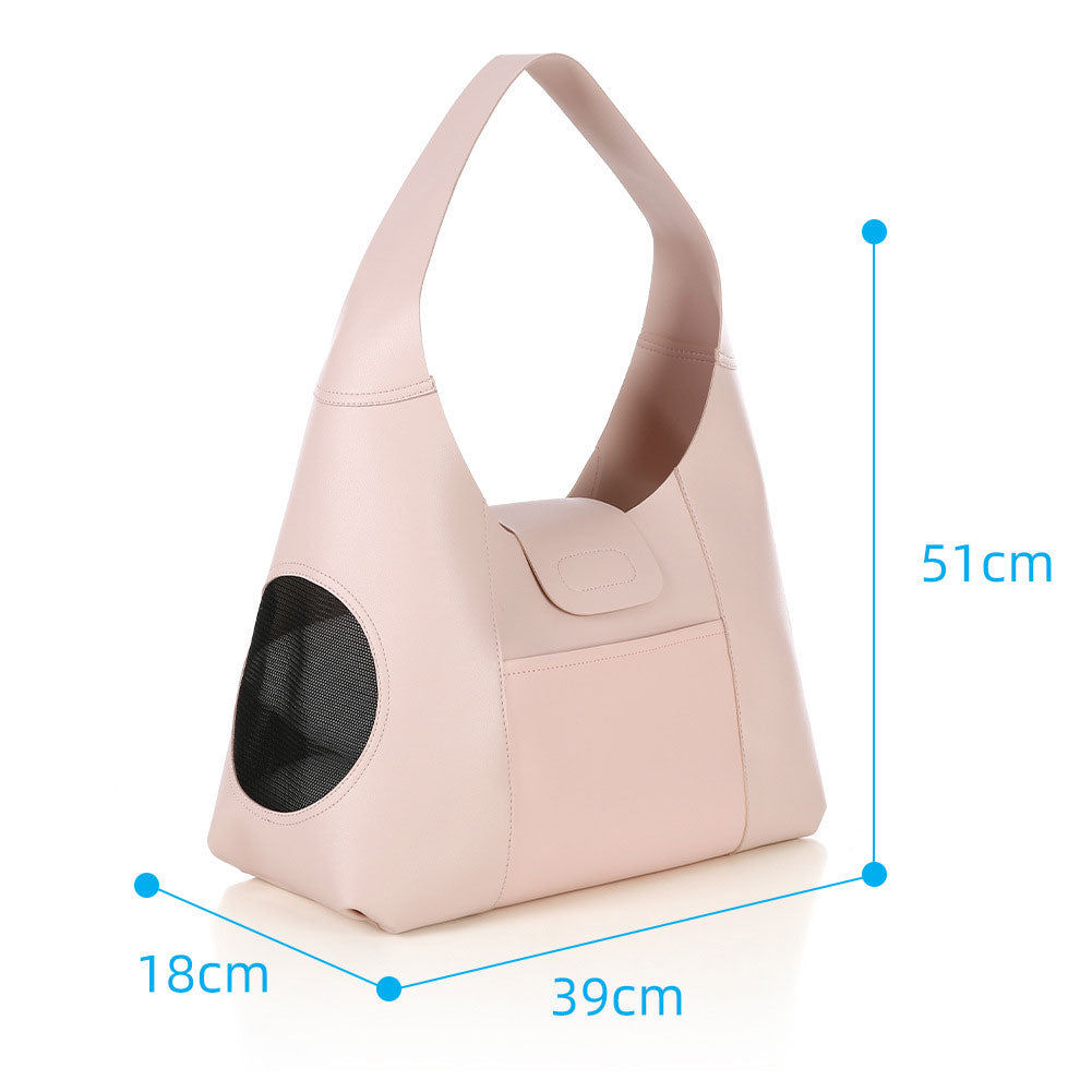 Bring your furry friend along for the ride with this comfortable, lightweight pet bag. The large size and adjustable shoulder strap make it easy to carry, making traveling with your pet a breeze.