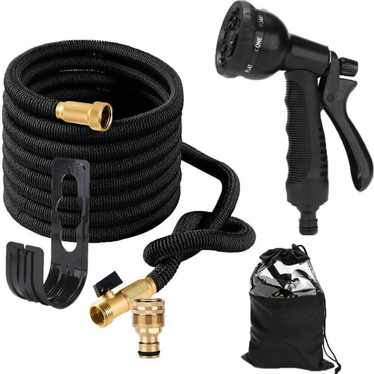 The Expandable Flexible Water Hose with Spray Gun is a must-have for any garden. With the ability to quickly expand up to 3x its original length and a built-in spray gun, you can easily water plants and clean hard-to-reach spaces.