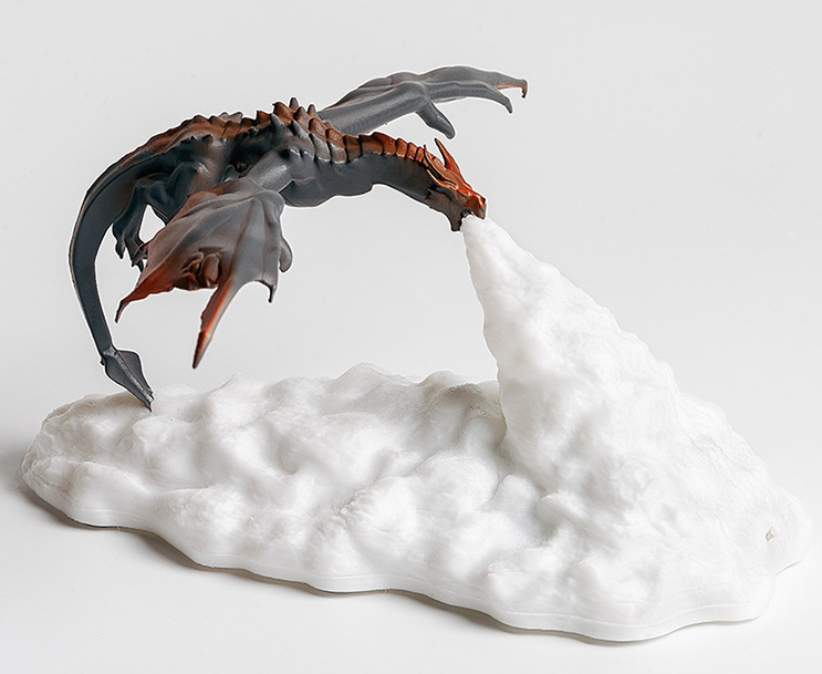 Bring fiery imagination to life with this 3D Printed Fire-breathing Dragon Lamp! Warm LED lights illuminate its intricate dragon design that breathes a realistic flame. Perfect for any fan of fantasy, this lamp provides a captivating light show that makes for a truly magical experience!