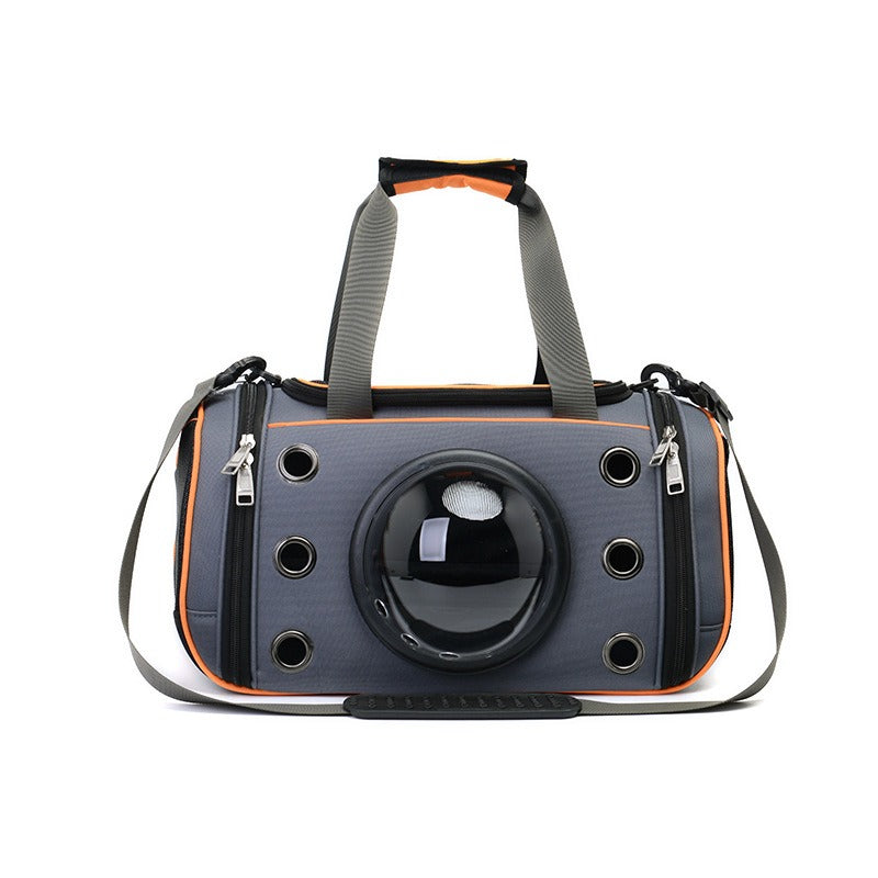 Introducing the Space Out Breathable Pet Carry Bag! With its breathable design, your furry friend can stay cool and comfortable during travel. This sleek and stylish pet bag also provides ample space for your pet to stretch and relax. Say goodbye to the hassle of uncomfortable pet carriers and hello to happy travels with your pet!