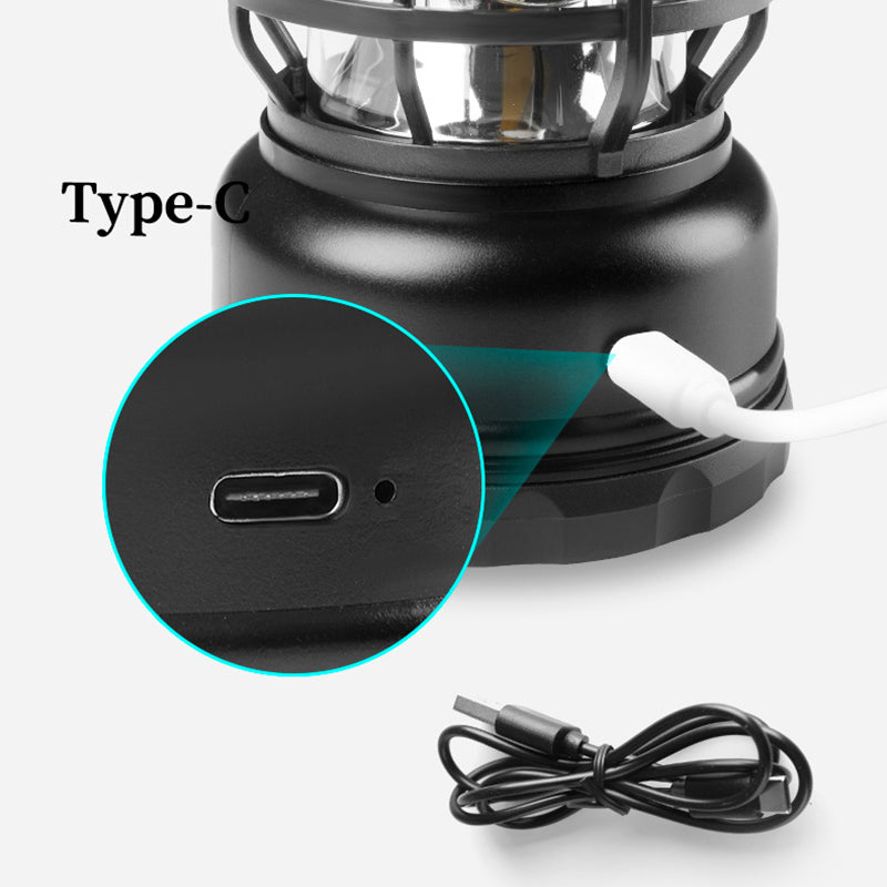 This retro lantern is a must-have for camping and exploring! It's rechargeable, multi-functional, and has an eye-catching design - perfect for making a statement. Enjoy safe and cool illumination any time, anywhere.