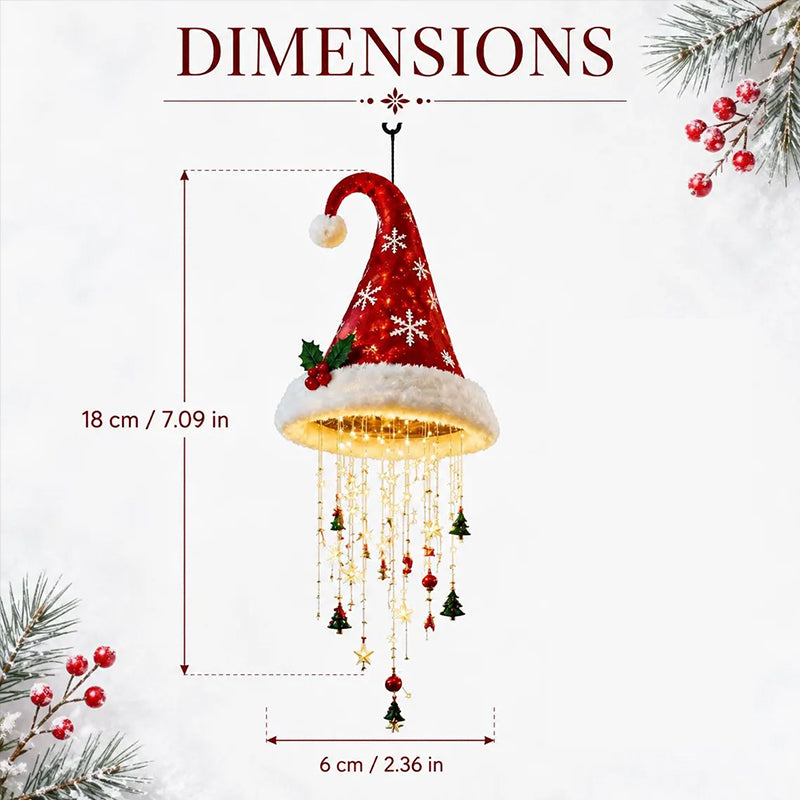 Hanging LED Lighted Christmas Santa Hat