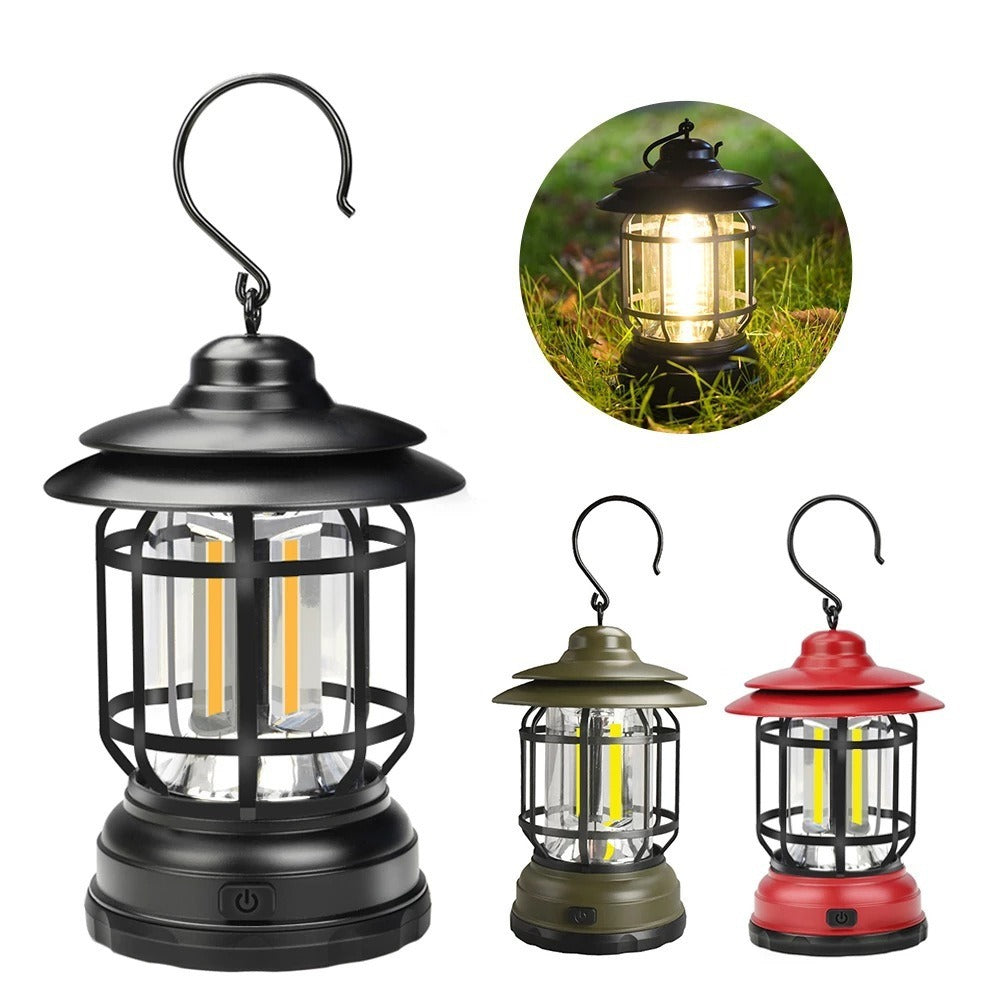 This retro lantern is a must-have for camping and exploring! It's rechargeable, multi-functional, and has an eye-catching design - perfect for making a statement. Enjoy safe and cool illumination any time, anywhere.