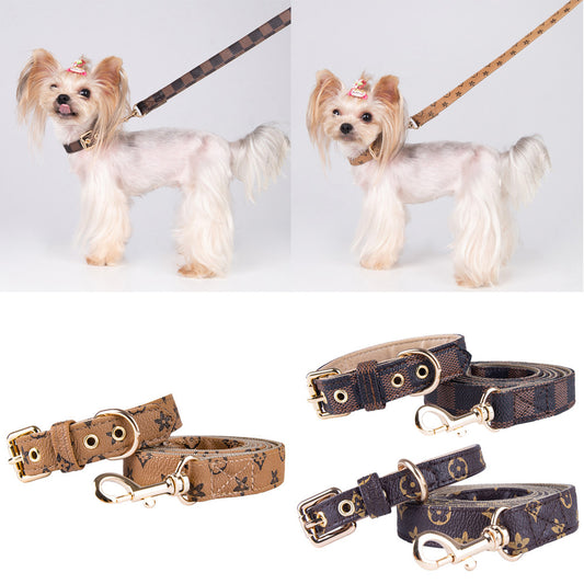 This PU Leather Flower Dog Collar and Leash set combines durability with style, crafted from high-quality synthetic leather for long-lasting wear. The floral design adds a tasteful, elegant touch to your pet’s daily walks, while sturdy construction is wear resistant and ensures secure handling.