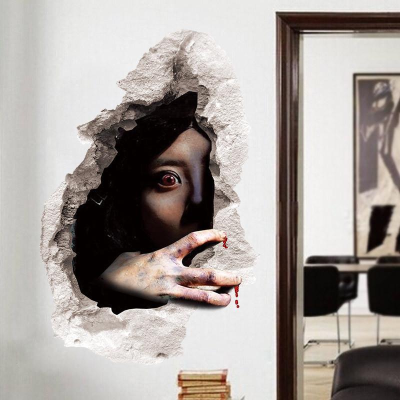 Make your Halloween decorations unforgettable with these Large Halloween Creepy 3D Bloody Broken Girl Stickers. Featuring a chilling, realistic design, they add spine-tingling depth and gore to any surface.