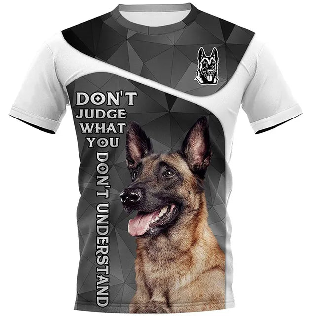 Experience the ultimate comfort with our 3D Dog Round Neck Short Sleeved T-Shirts for men and women. Made from high-quality materials, our shirts feature a unique 3D design that is sure to make you stand out.