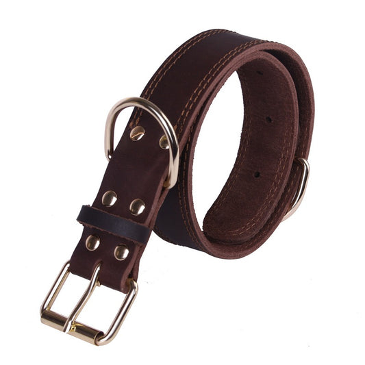 Ensure your pup looks stylish and stays safe with this quality Leather & Copper Dog Collar. Strong, durable and designed to last, it's perfect for adventures with your four-legged friend.